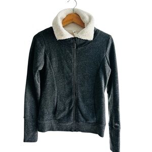 ALO Yoga Women's gray Jacket with Cream Collar